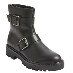 Nordstrom Macombs Water Resistant Moto Boot Leather NEW 8.5 Black